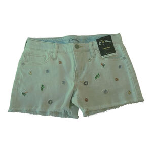 Embroidered Art Class Denim Shorts XL Light Blue